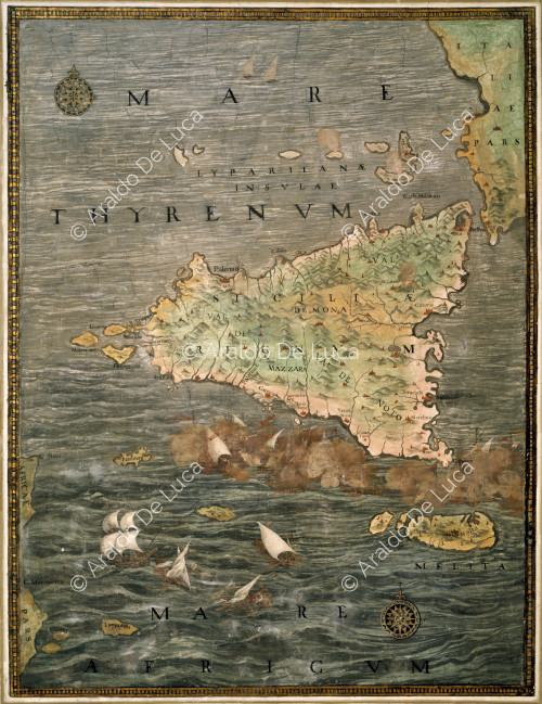 Carta geografica della Sicilia