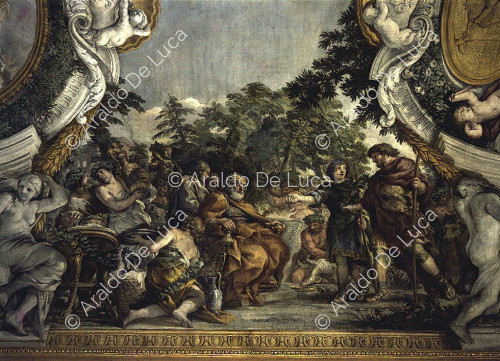 Aeneas mit König Evander und Pallas