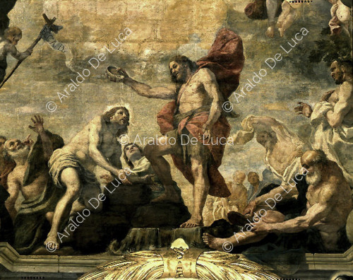 Scene della vita di San Giovanni Battista. Il battesimo di Cristo. Particolare 