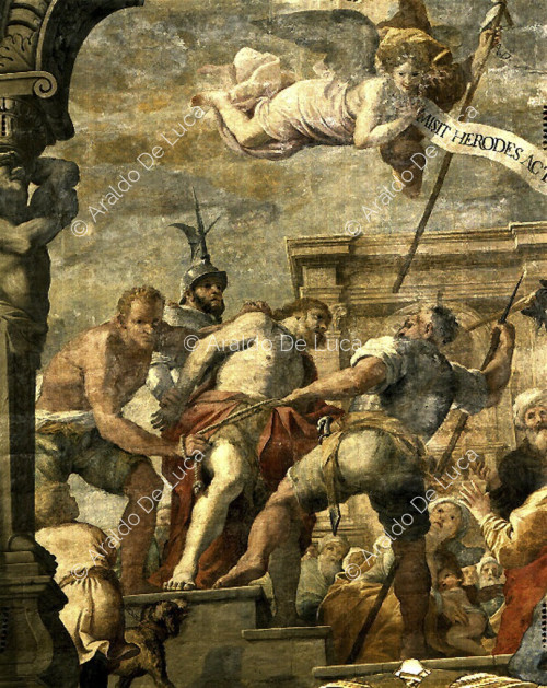 Scene della vita di San Giovanni Battista. San Giovanni arrestato dagli emissari di  Erode. Particolare 