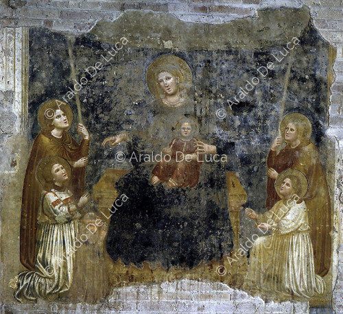 Madonna and Child between Saints and Abbot as patron