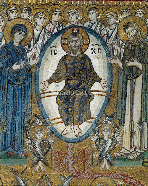 Giudizio Universale. Cristo nella mandorla tra San Giovanni Battista e la Madonna, particolare