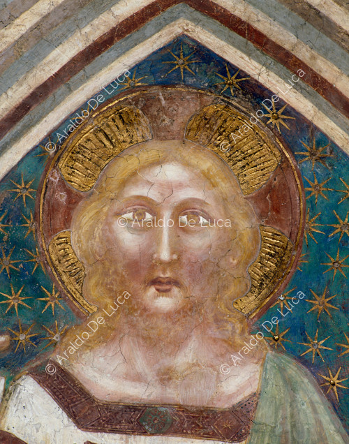 Christ enthroned with angels. Detail