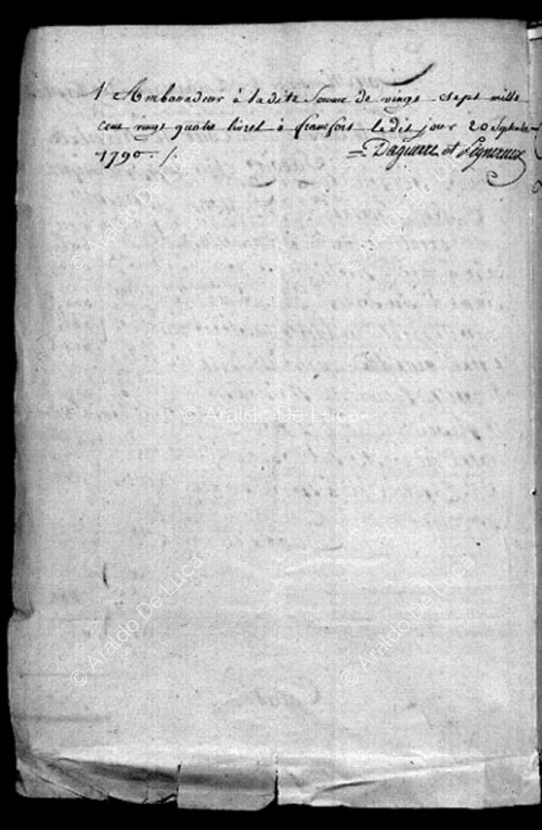 Manuskript von 1790