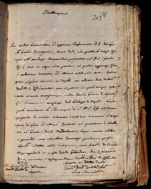 Manuscrito de 1768 de Luigi Vanvitelli
