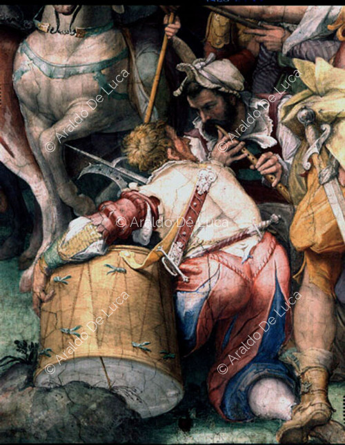 Victoria de Pietro Farnese en 1100 y fundación de Orbetello. Detalle de las tropas