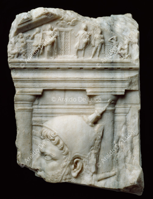 Fragment of a relief depicting the Temple of Quirinus