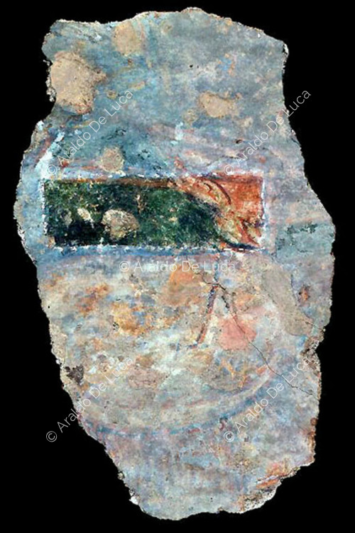 Fragmento de fresco representando santos