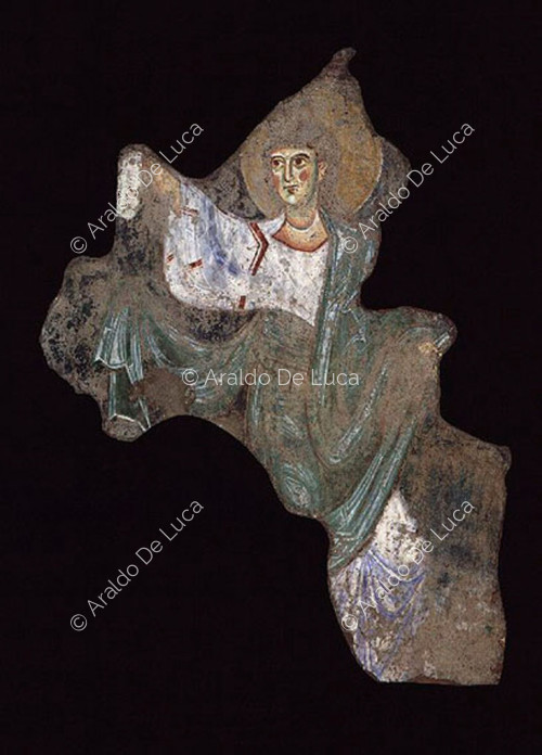 Fragmentos de un fresco que representa a un ángel