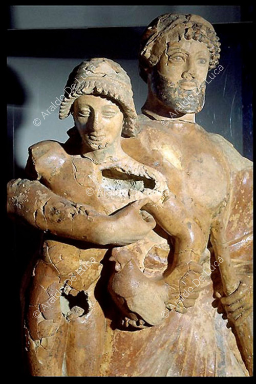 Estatua con rapto de Ganimedes