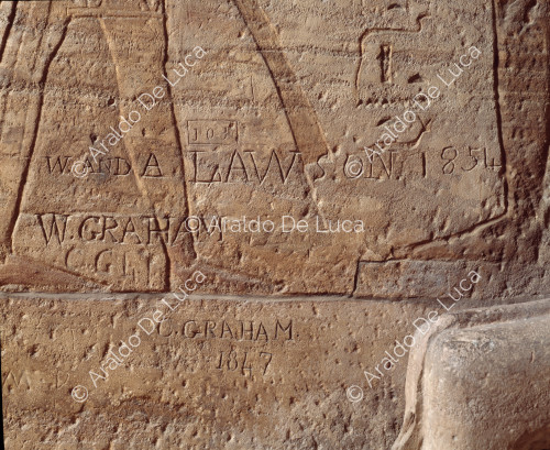 Parete della Battaglia di Qadesh. Particolare con iscrizione
