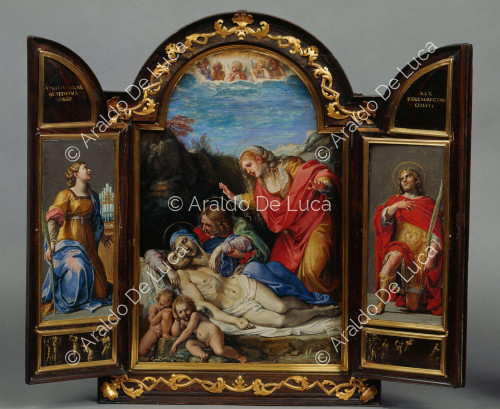 Triptychon mit Pieta, Heiliger Cäcilie und Heiligem Ermenegildo
