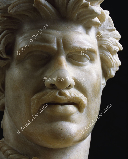 Statue der sterbenden Galata. Detail des Gesichts