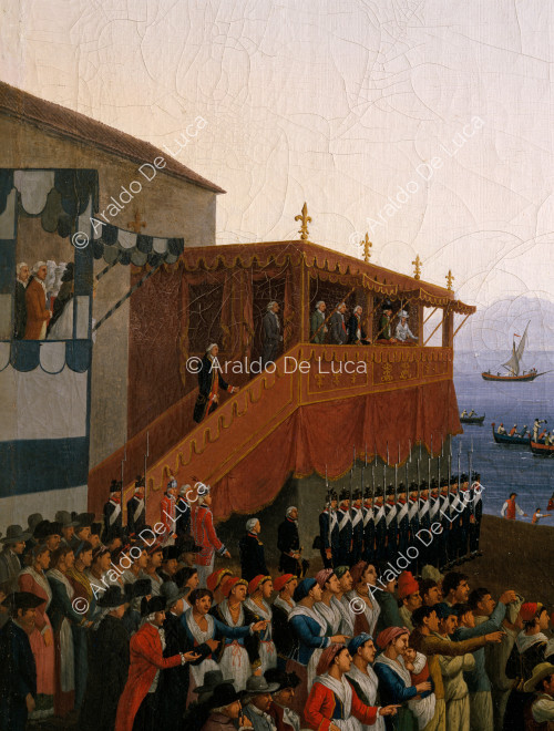 Launch of the vessel Partenope. Detail