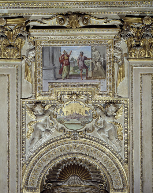 Fresco mural con Minerva y Prometeo