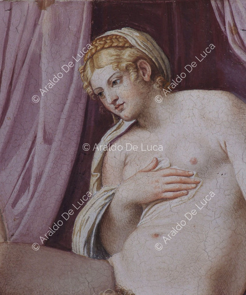 Fresco de la bóveda con Venus y Anquises. Detalle con Venus