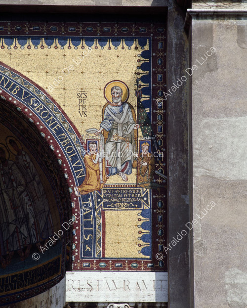 Mosaïque de l'abside de l'escalier sacré. Détail de la mosaïque