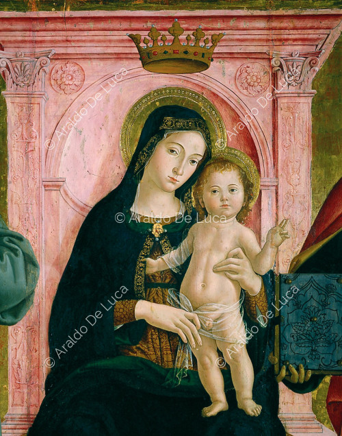 Madonna col bambino in trono e SS. Paolo e Francesco d'Assisi, particolare