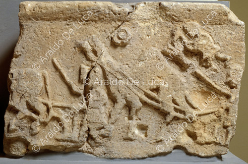 Frieze with dromedary ploughing