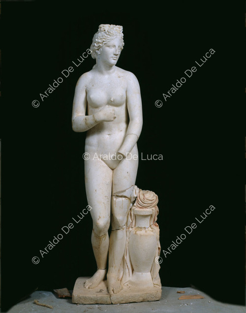 Estatua de mármol de Venus en el baño