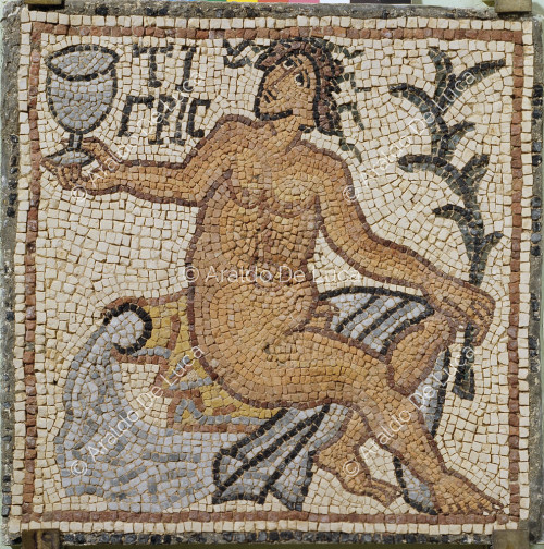 Polychrome mosaic with personification of the Tigris River