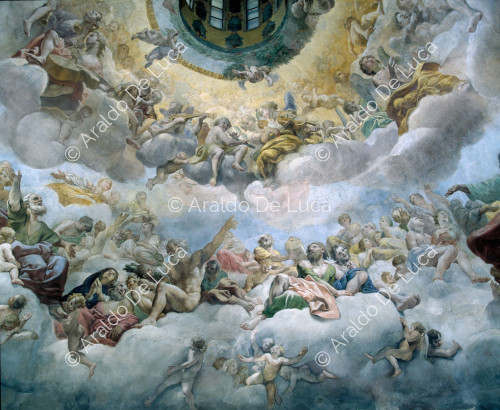 La Gloria celeste con santi e angeli musicanti