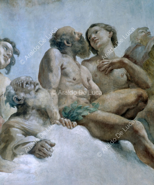 progenitors couple man woman adults paradise sacred art religion Jewish - Christian cloud nudity