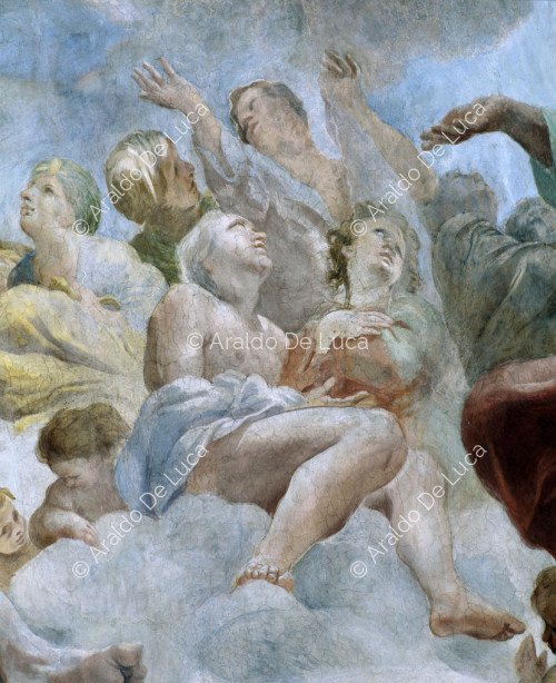 figure féminine femme adulte anges vision ciel nuages art sacré religion