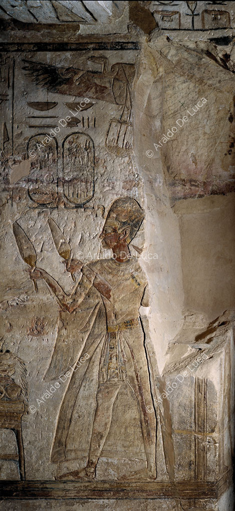 Temple of Ramesses II. The second hall decorated with religious scenes and offerings