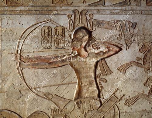 Schlacht von Qadesch. Ramses II. auf dem Streitwagen