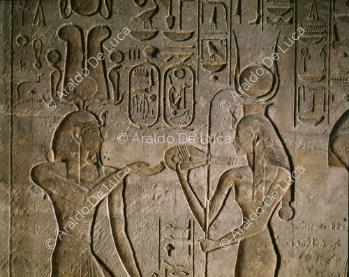 Ramsés II y Hathor (detalle)
