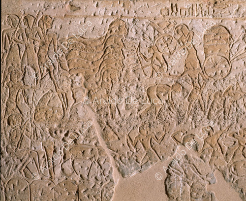 Mauer der Schlacht von Qadesh. Kampfszenen