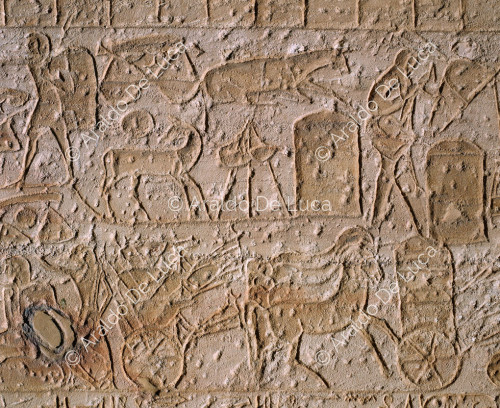 Mauer der Schlacht von Qadesh. Ägyptisches Lager