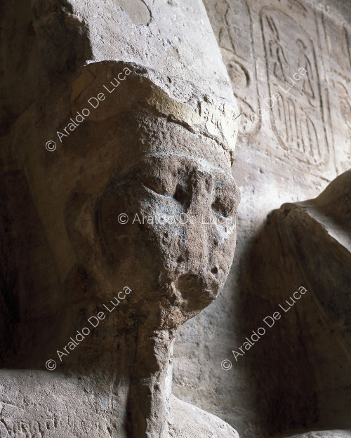The inner sanctum of Abu Simbel: detail of Amon-Ra