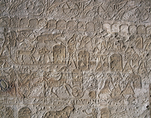 Templo de Ramsés II. Batalla de Quadesh. Detalle con soldados