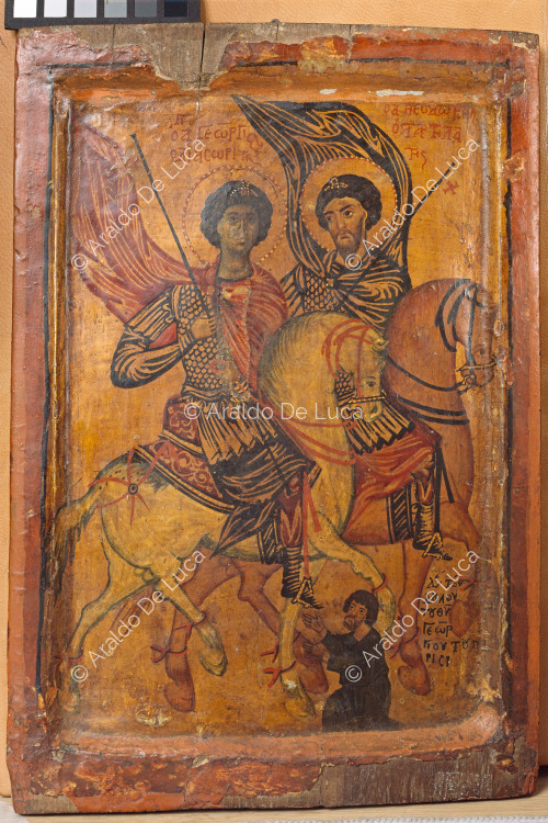 Icône avec saint Georges et saint Théodore