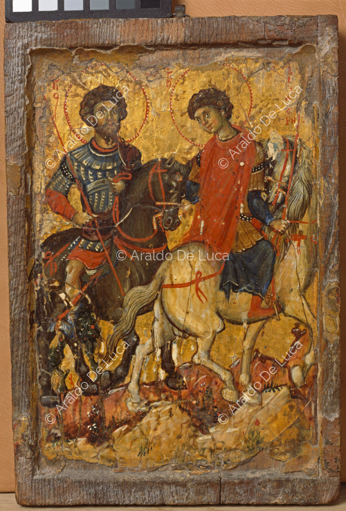 Icône avec saint Théodore et saint Démétrius