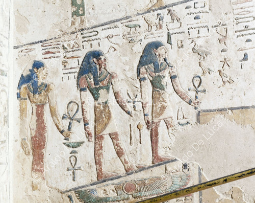 Tomb of Seti I. Columned hall. Wall decoration. Detail