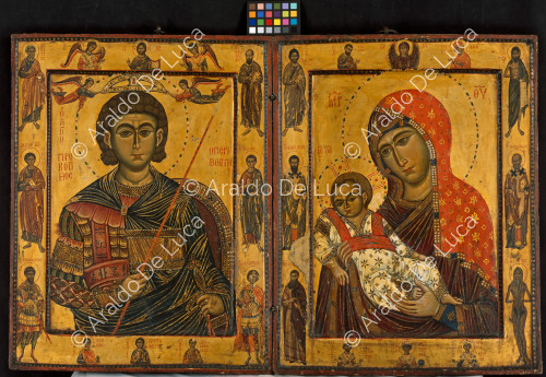 Diptychon mit dem heiligen Prokopius und der Jungfrau mit Kind