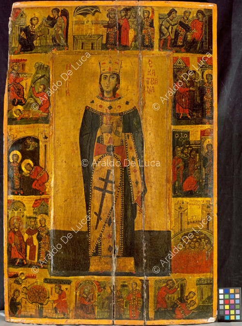 Icône avec Sainte Catherine d'Alexandrie