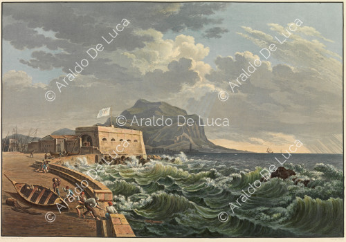 View of the entrance of the Port of Palermo - Picturesque journey in Sicily dedicated to her royal highness Madam the Duchess de Berry. First volume