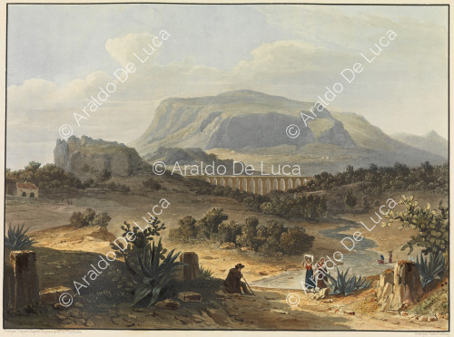 Vista de un acueducto de Bagheria cerca de Palermo - Viaje pintoresco en Sicilia dedicada a su altura real la Señora Duquesa de Berry. Primer tomo
