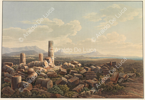 Rovine del grande Tempio a Selinunte - Viaggio pittoresco in Sicilia dedicato a sua altezza reale la Signora Duchessa di Berry. Tomo primo