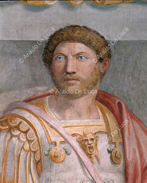 Ritratto dell'imperatore Adriano. Particolare della testa