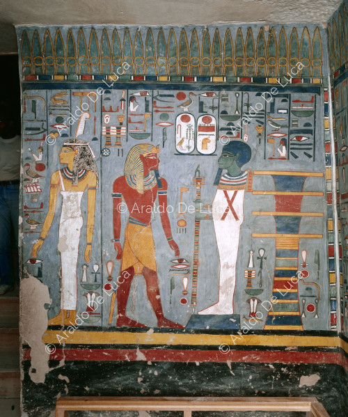 Ramesses I received by Maat and Ptah