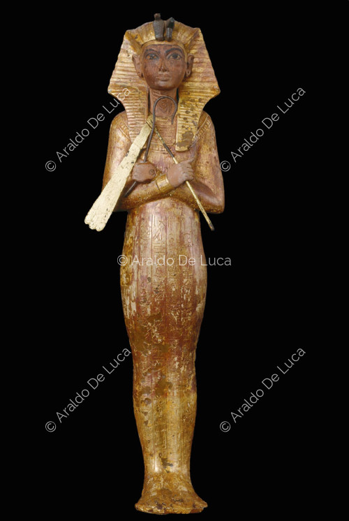 Gilded wooden statuette