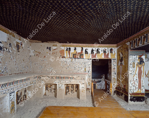 Vue générale de l'antichambre et du vestibule de la tombe de Néfertari