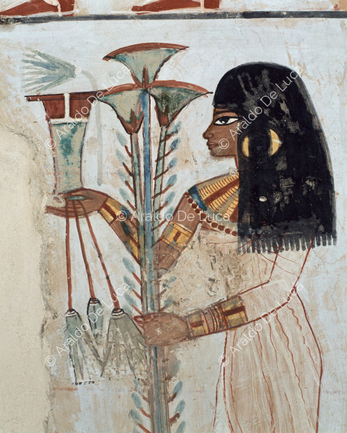Maiden with lotus and papyrus (detail)