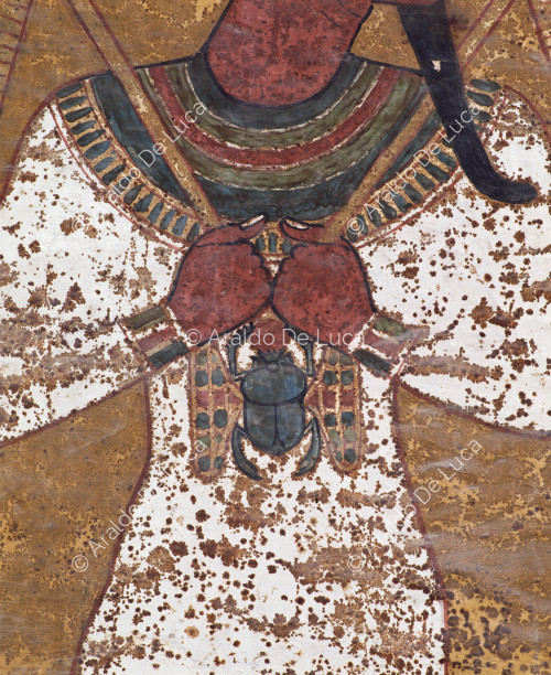 Dettaglio di Tutankhamon nei panni di Osiride