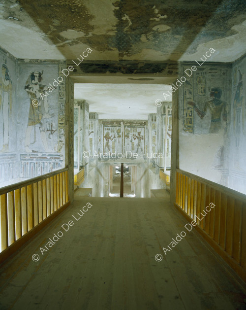 View of the corridor and pillared hall of Ramesses III